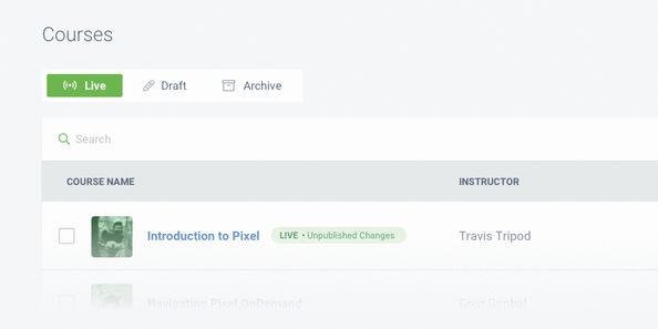 Course publishing states